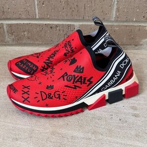 Dolce & Gabanna women’s 39 EU 9 US red Sorrento Graffiti exclusive sneaker shoes